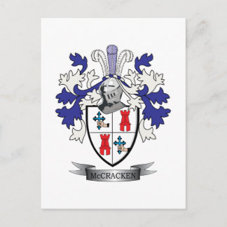 Cartão Postal Casaco de armas da McCracken Family Crest