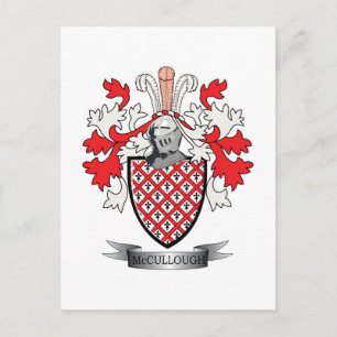 Cartão Postal Casaco de armas da McCullough Family Crest