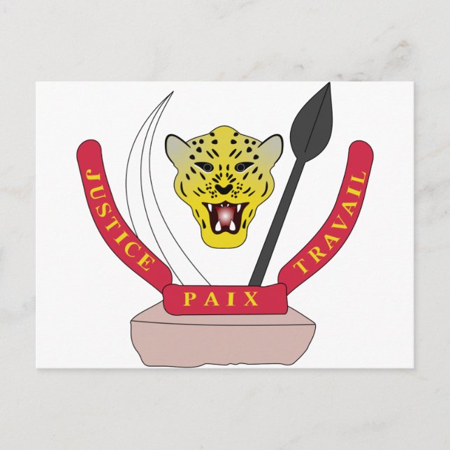 Cartão Postal Casaco de armas da República Democrática do Congo (Frente)