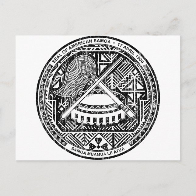 Cartão Postal Casaco de Armas da Samoa Americana (Frente)