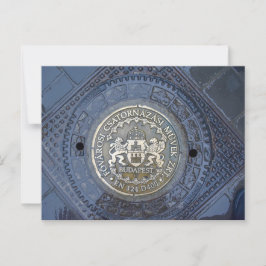 Cartão Postal Casaco de armas de Budapeste num Cobrir de Manhole