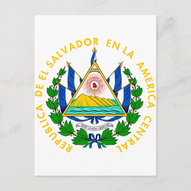 Cartão Postal Casaco de armas de El Salvador (Frente)