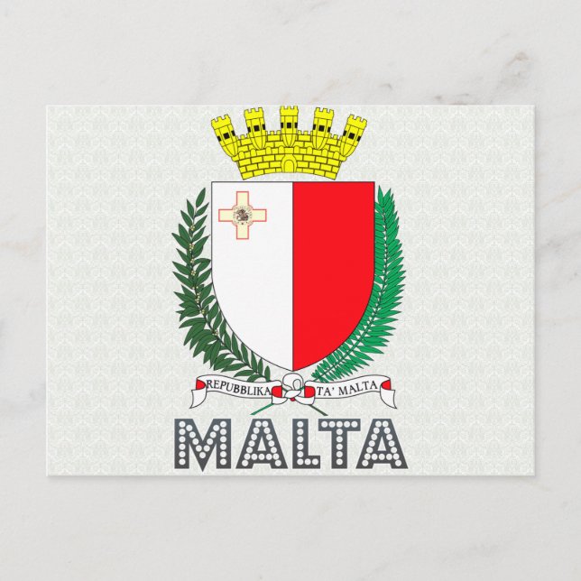 Cartão Postal Casaco de armas de Malta (Frente)