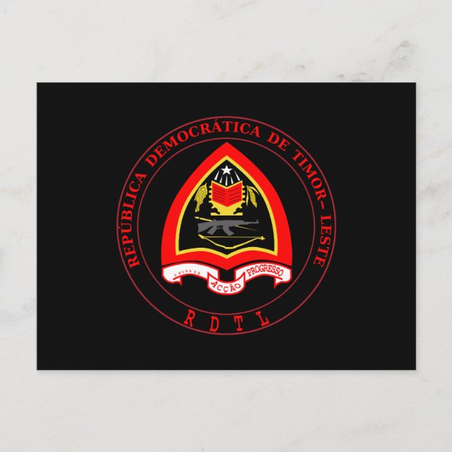 Cartão Postal Casaco de Armas de Timor Leste (Frente)