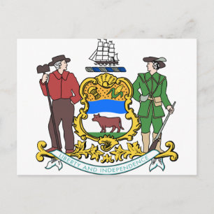 Cartão Postal Casaco de Armas Delaware