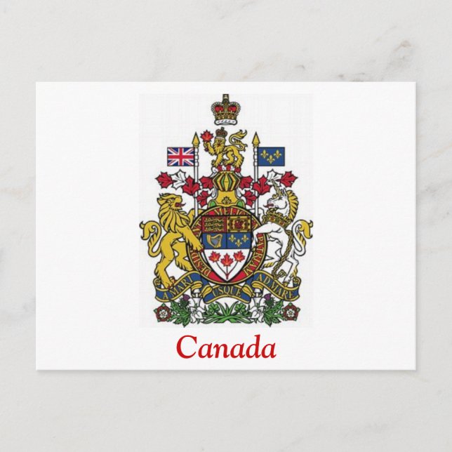 Cartão Postal Casaco de Armas do Canadá (Frente)