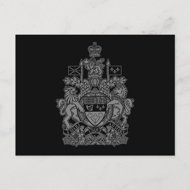 Cartão Postal Casaco de Armas do Canadá - Crest do Canadá (Frente)