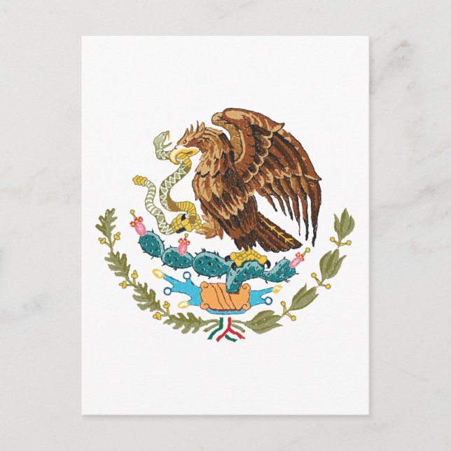 Cartão Postal casaco de armas do méxico (Frente)