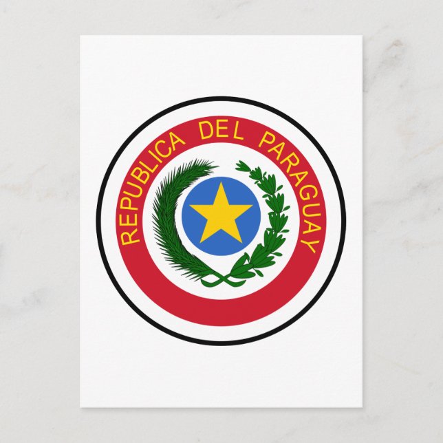 Cartão Postal Casaco de armas do Paraguai (Frente)