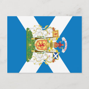 Cartão Postal Casaco de Armas e Bandeira escocesa