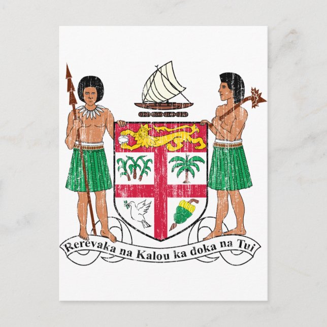 Cartão Postal Casaco de Armas Fiji (Frente)