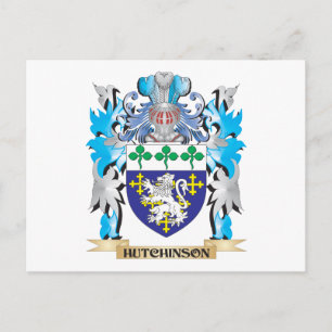 Cartão Postal Casaco de Armas Hutchinson - Proteção da Famíli
