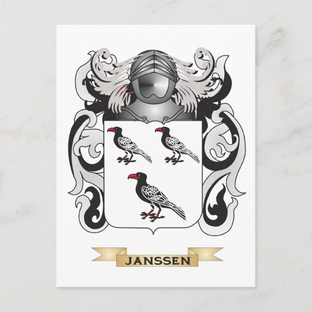 Cartão Postal Casaco de Armas Janssen (Crest Familiar) (Frente)