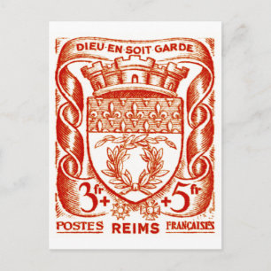 Cartão Postal Casaco de Armas, Reims França