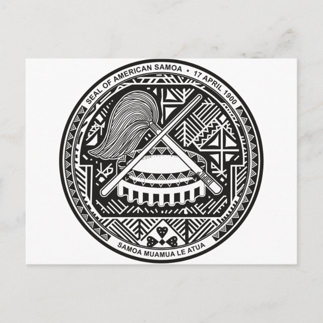 Cartão Postal Casaco de braço americano Samoa AS (Frente)