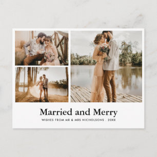 Cartão Postal Casado & Alegre Foto de Recém-Casados Modernos c