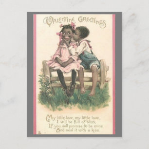 Cartão Postal Casal americano adorável Namorados Vintage