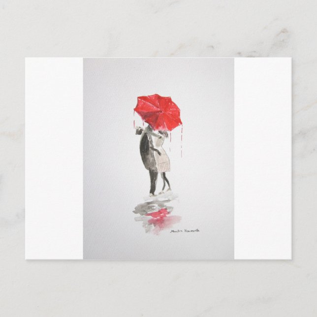 Cartão Postal Casal apaixonado por beijos (Frente)