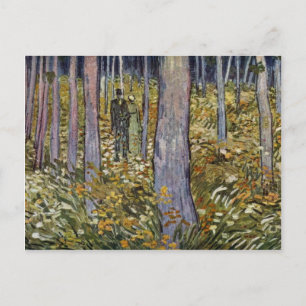 Cartão Postal Casal Caminhando Na Floresta Por Vincent Van Gogh