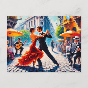 Cartão Postal Casal dançando no tango na Argentina
