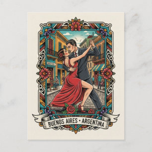 Cartão Postal Casal dançando tango na Argentina