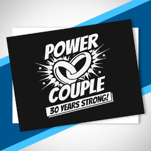Cartão Postal Casal de 30 anos de Casamento Forte