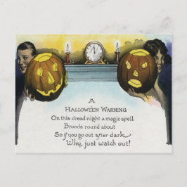 Cartão Postal Casal de Abóbora Jack O Lantern