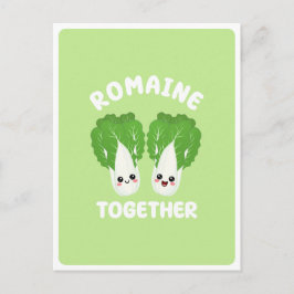 Cartão Postal  Casal de Alface Romaine Kawaii Pun de Comida de V