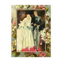 Casal de casamento floral da Vintage