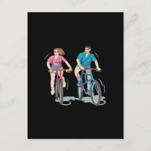 Cartão Postal Casal de ciclismo