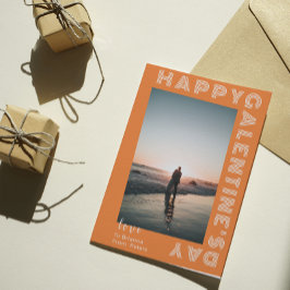 Cartão Postal Casal de Colagem de Fotos Feliz Dia de Galentine d