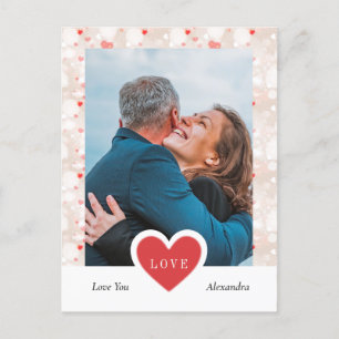 Cartão Postal Casal de Colagem Personalizada Foto e Dia de os na