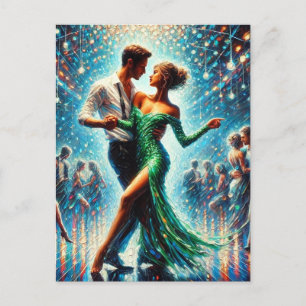 Cartão Postal Casal de dança num clube noturno