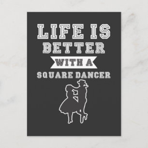Cartão Postal Casal de Dança Quadrada Dançarino de Linha Country