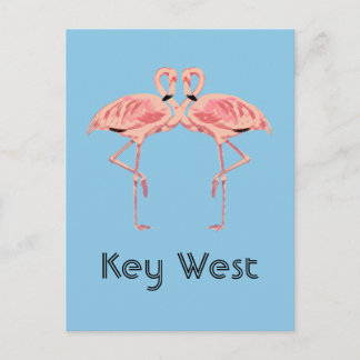 Cartão Postal Casal de Flamingo Rosa de Key West Flórida