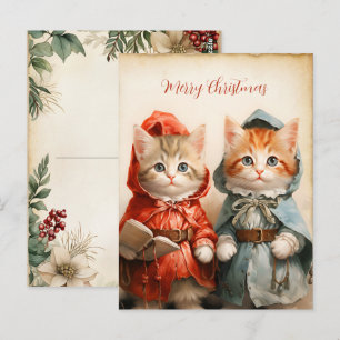 Cartão Postal Casal de Gatinhos Lindos Natal