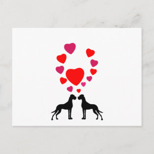 Cartão Postal Casal de Great Dane do Amor