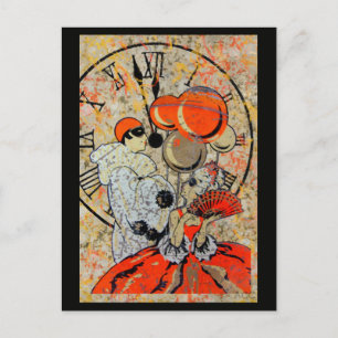 Cartão Postal Casal de Mascarada de meia-noite