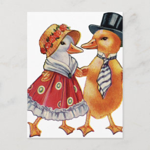 Cartão Postal Casal de Patos Vintage
