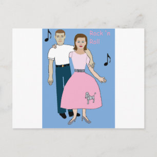 Cartão Postal casal de roqueiros pronto para dançar