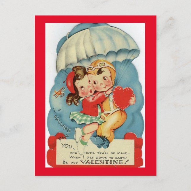 Cartão Postal Casal de safra Fresca Paraqueando o Namorados de 1 (Frente)