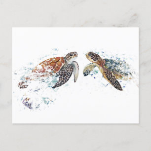 Cartão Postal Casal de tartaruga