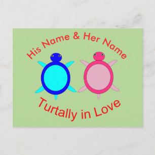 Cartão Postal Casal de Tartaruga Custa Personalizado