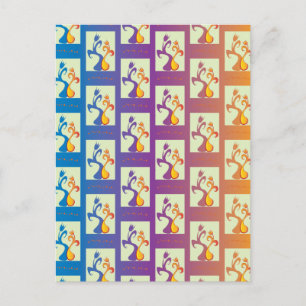 Cartão Postal Casal de Tulipas Azul Moderno, Púrpura, Cor de lar