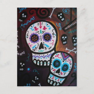 CARTÃO POSTAL CASAL DIA DE LOS MUERTOS