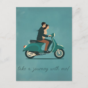 Cartão Postal Casal em motociclo