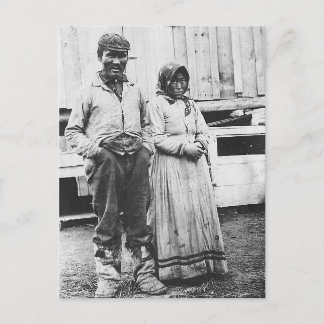 Cartão Postal casal esquimo (Frente)