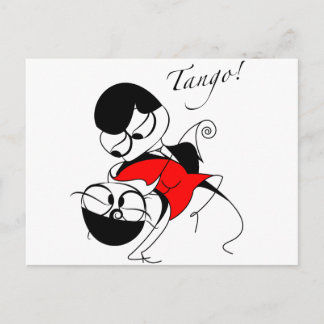 Cartão Postal casal executando uma etapa de tango