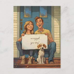 Cartão Postal Casal Fofo e o Cachorrinho
