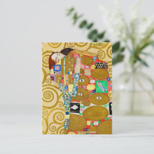 Cartão Postal Casal Gustav Klimt Fulfillment Nouveau